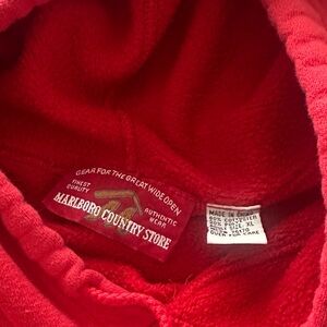 Marlboro Red Hooded Pullover with Logo Patch
